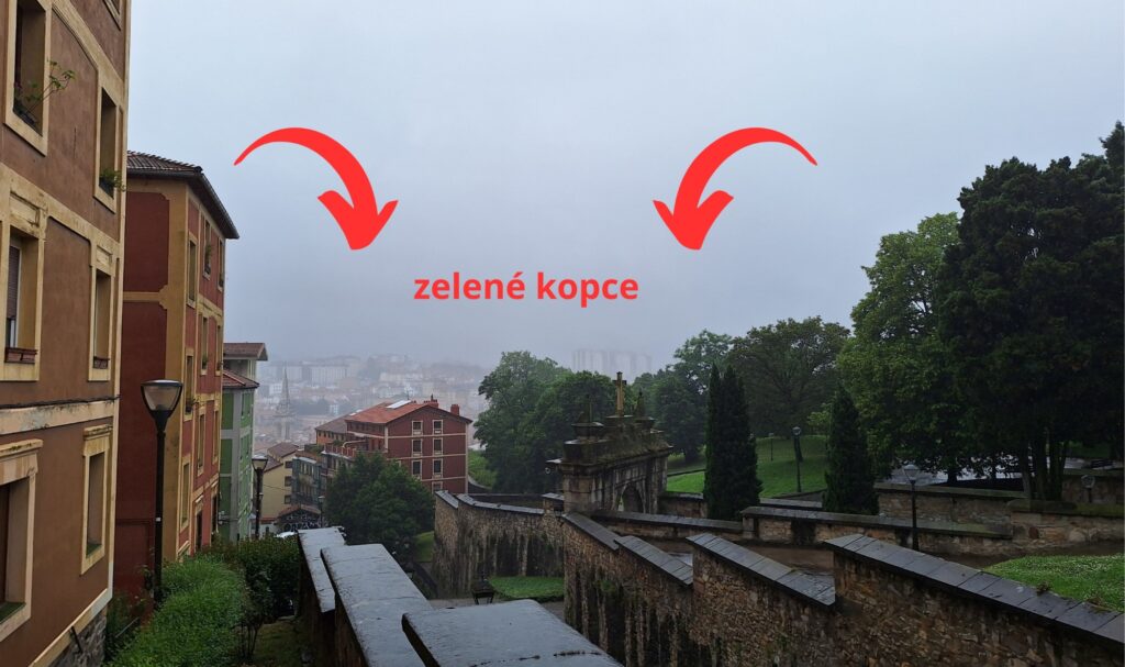 Bilbao v dešti