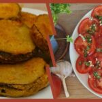 San Jacobos de berenjenas a tomates aliñados